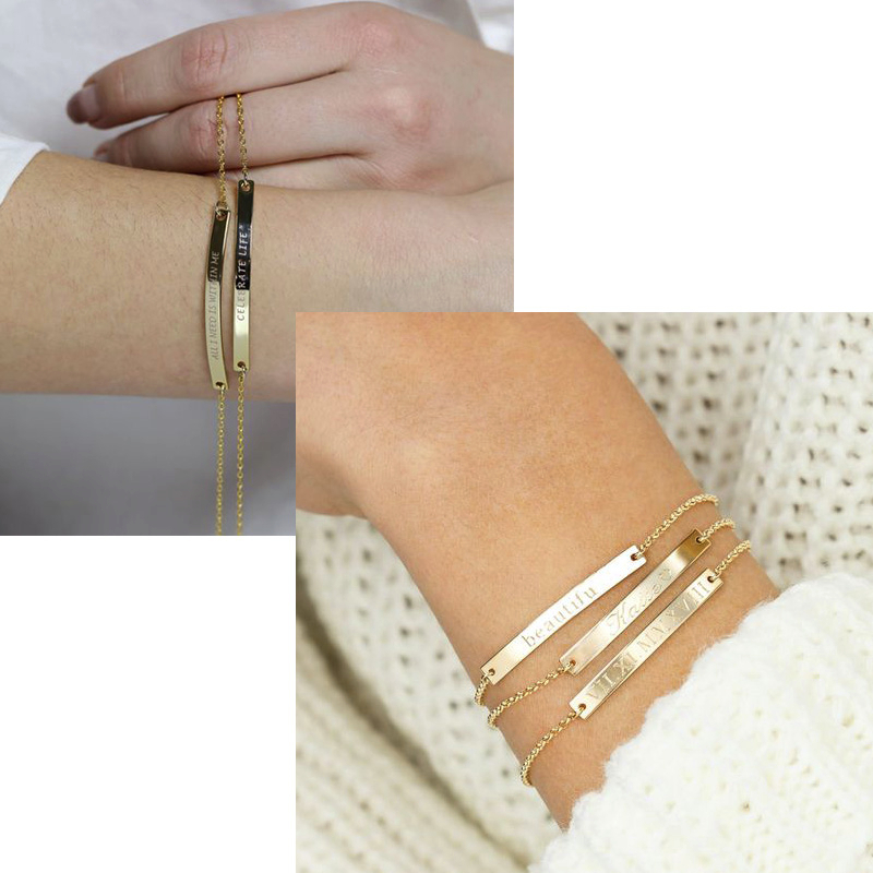 Elegant ส่วนบุคคล ID Bar สร้อย - Coordinates Bracelet บทวิจารณ์และราคา